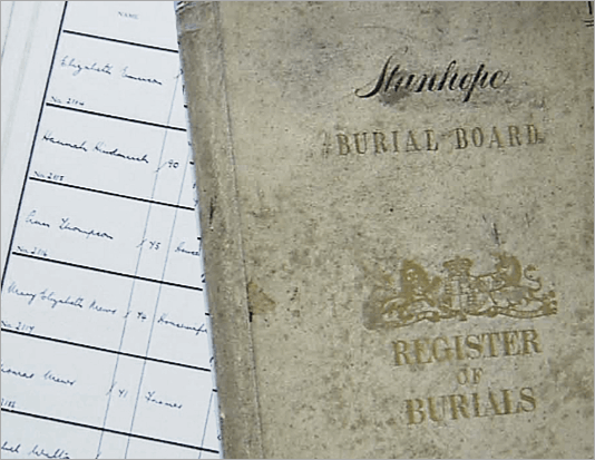 Stanhope Burial Register